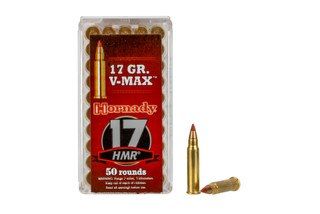 The Hornady 17HMR Rimfire V-Max bullet comes in a box of 50